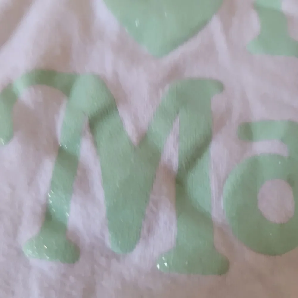 Love my mama mint green shimmer 70s style tee shir